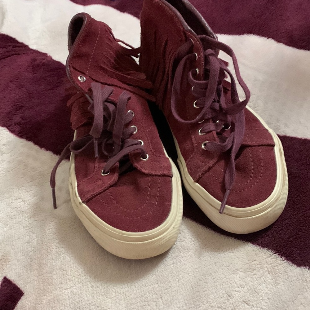 Maroon high top vans size 6.5 womens